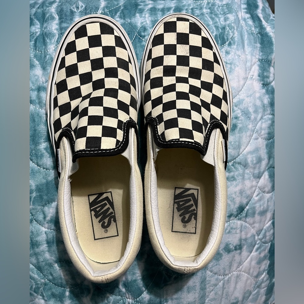 Checkerboard Vans Slip On